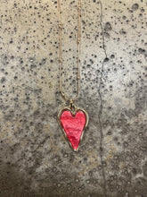Load image into Gallery viewer, Red &amp; Gold Dainty Heart Necklace
