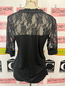 Black Half Lace T-Shirt