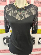 Load image into Gallery viewer, Black Half Lace T-Shirt
