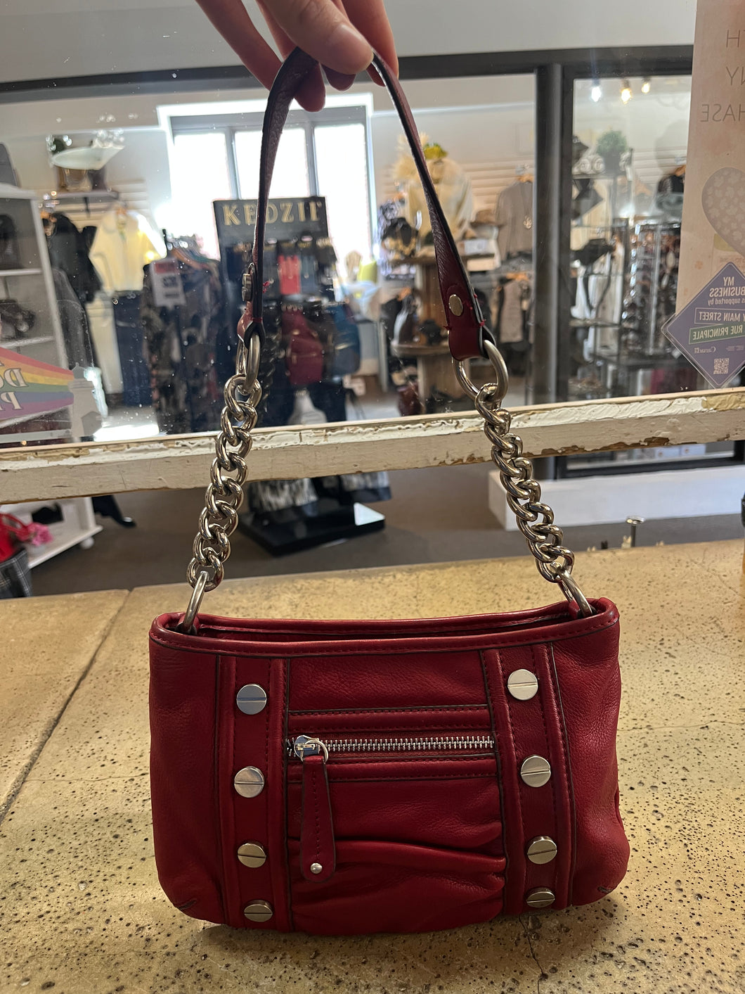Red Leather Shoulder Bag