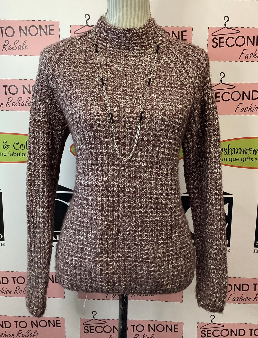 Chunky Knit Plum Sweater (Size L)