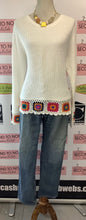 Load image into Gallery viewer, Joseph A. Granny Square Trim Crochet Top (Size L)
