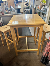 Load image into Gallery viewer, Ikea 3-Piece Bar-Height Table &amp; Stools
