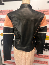 Charger l'image dans la galerie, Unik Pink &amp; Black Leather Moto Jacket (Size XL - fits M/L)
