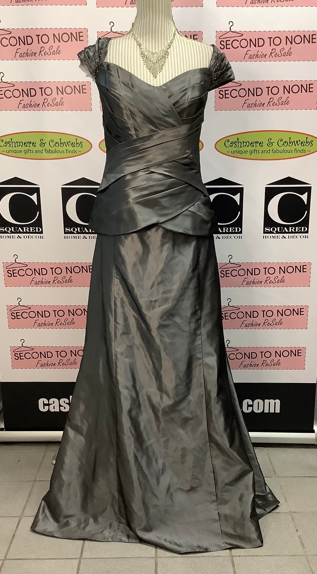 Alfred Angelo Gun Metal 2 PC Gown (Size 14)