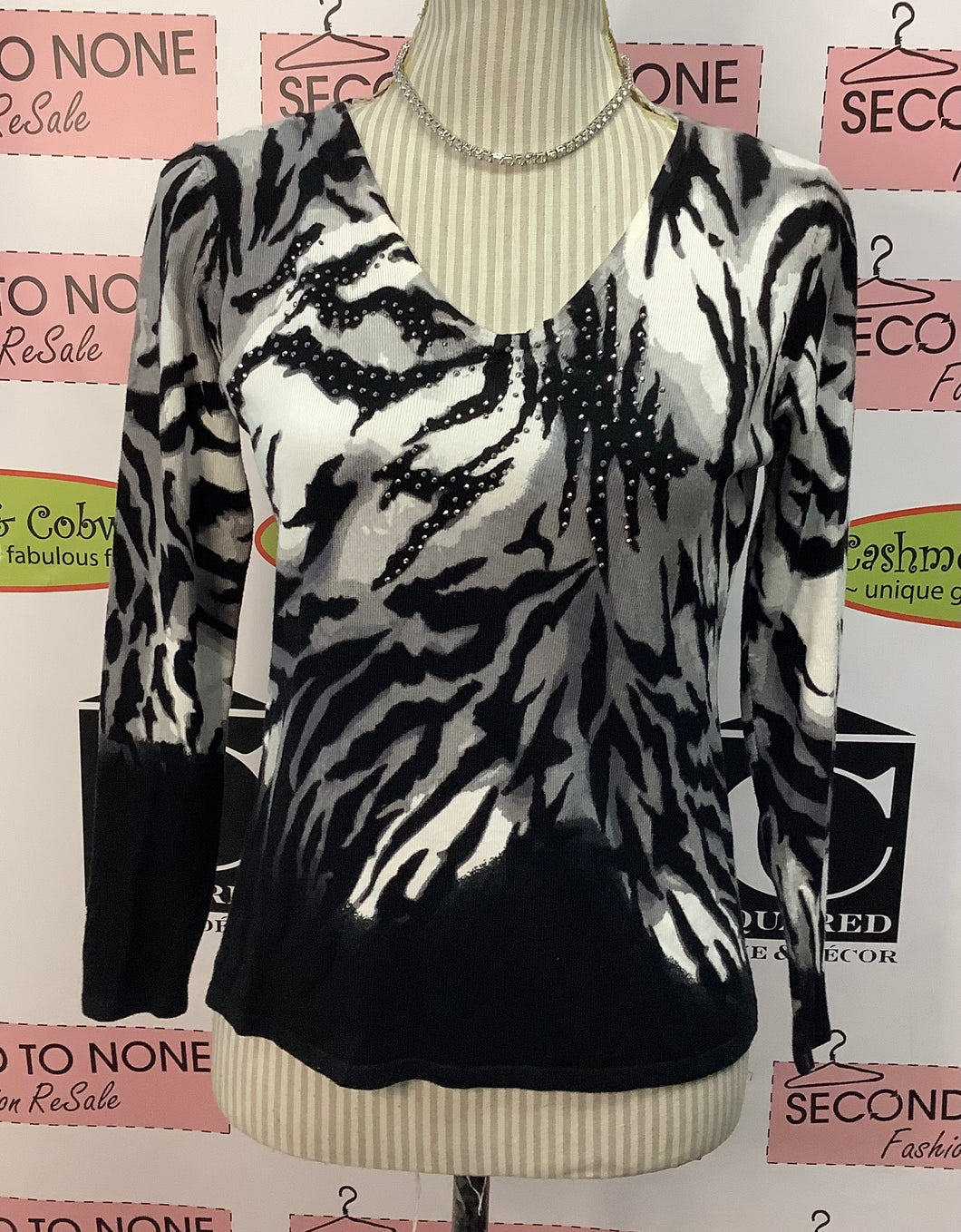 Chagall Sparkle Zebra Top (Size S)