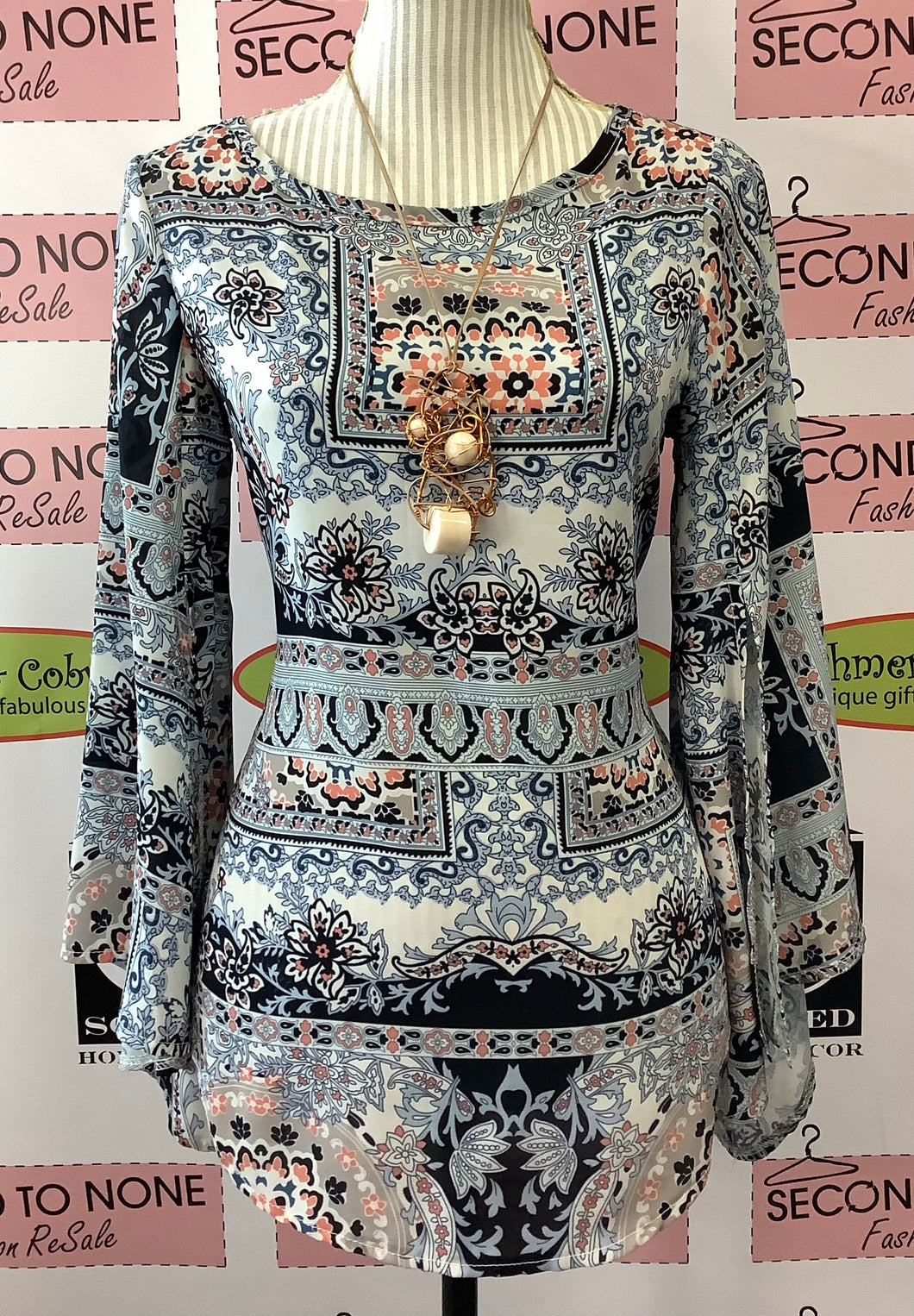 Paisley Slit Sleeve Top (S)