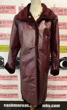 Load image into Gallery viewer, Vintage Plum Leather Long Trench Coat (Size 16W)
