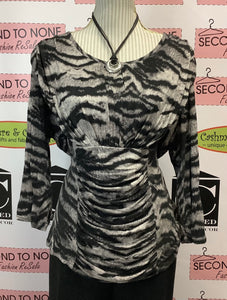 Kische Ruched Animal Print Top (Size XL)