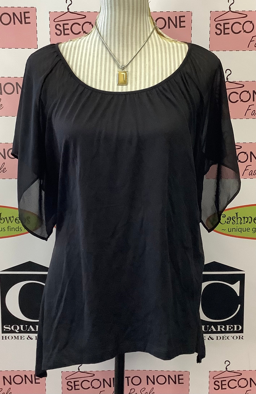 Michael Kors Sheer Sleeve Top (S)