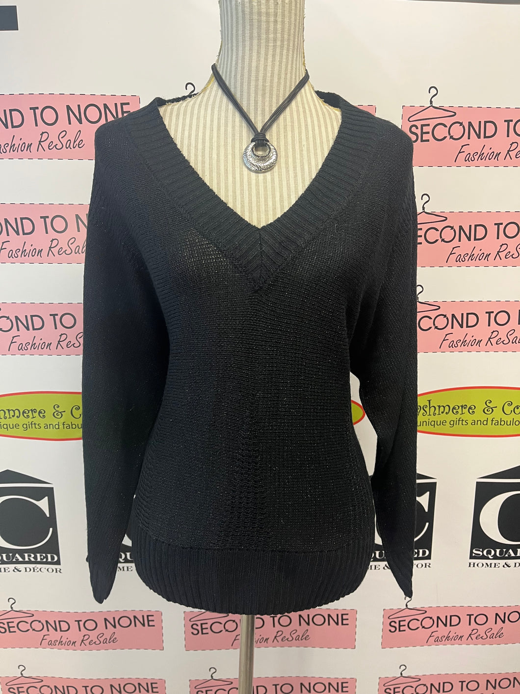 Sparkly Loose Knit Sweater (Size L)