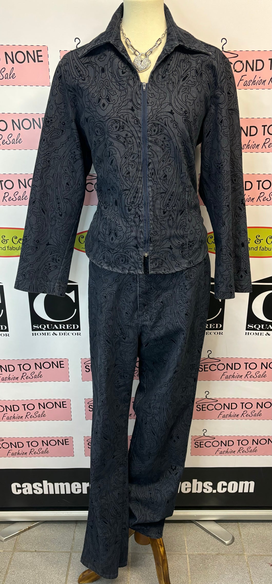 Vintage French Dressing 2 Pc Paisley Pant Set (Size 12)