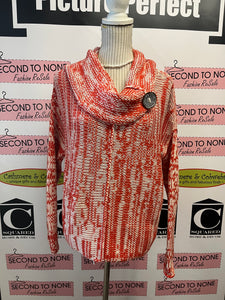 Handknit Creamsicle Cowl Sweater (Size XS/S)
