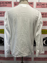 Cargar imagen en el visor de la galería, 100% Cotton White Sequin Blouse (Size L/XL)
