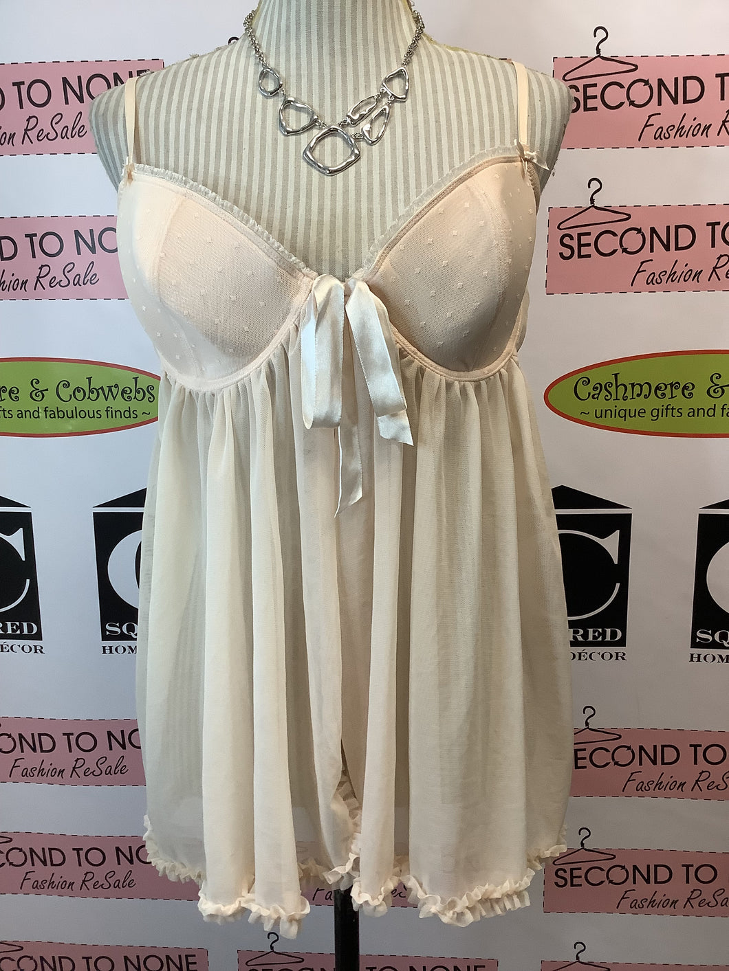 La Vie En Rose Peach Babydoll (Size XL)