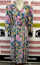 Cargar imagen en el visor de la galería, Vintage D’Allaird’s Vibrant Floral Midi Dress (Fits L)
