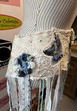 Cargar imagen en el visor de la galería, Upcycled Fabric &amp; Ribbons Belt Overlay (Dog Theme)
