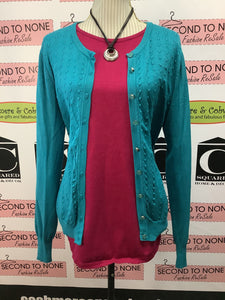 Aqua Dream Knit Cardigan (Size L)