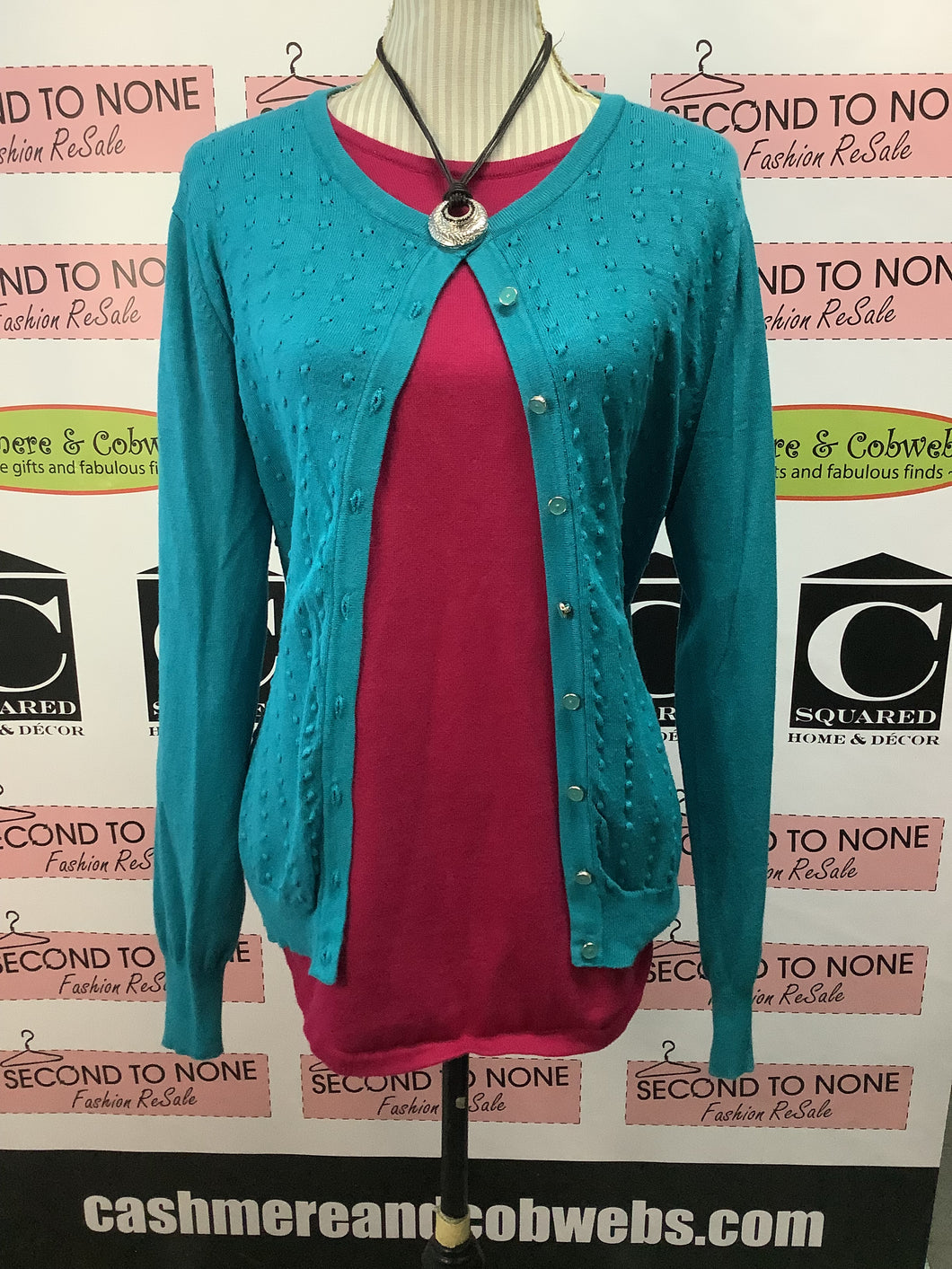 Aqua Dream Knit Cardigan (Size L)
