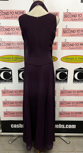 Deep Purple Beaded Evening Gown (Size 16)