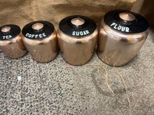Cargar imagen en el visor de la galería, Vintage Rose Gold Kromex Canister Set
