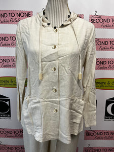 Linen-Blend Natural Hooded Jacket