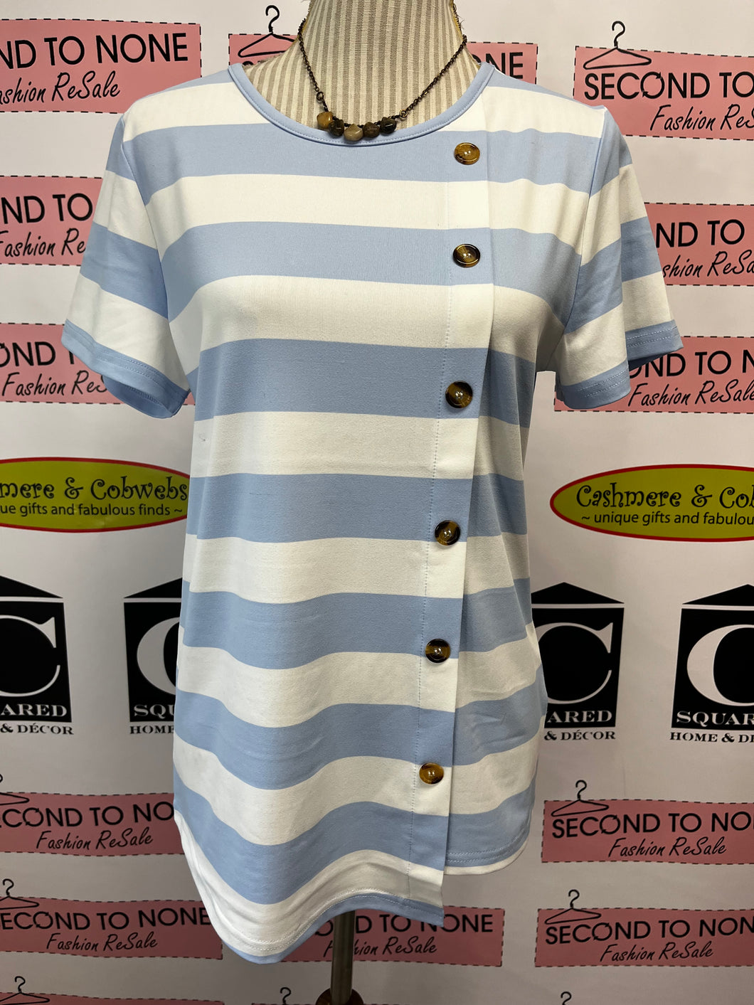 Wide Striped Short-Sleeve Top (Only 2 Left!)
