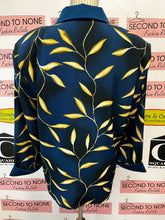 Load image into Gallery viewer, Vintage Navy &amp; Beige Foliage Print Blouse (Size 18)
