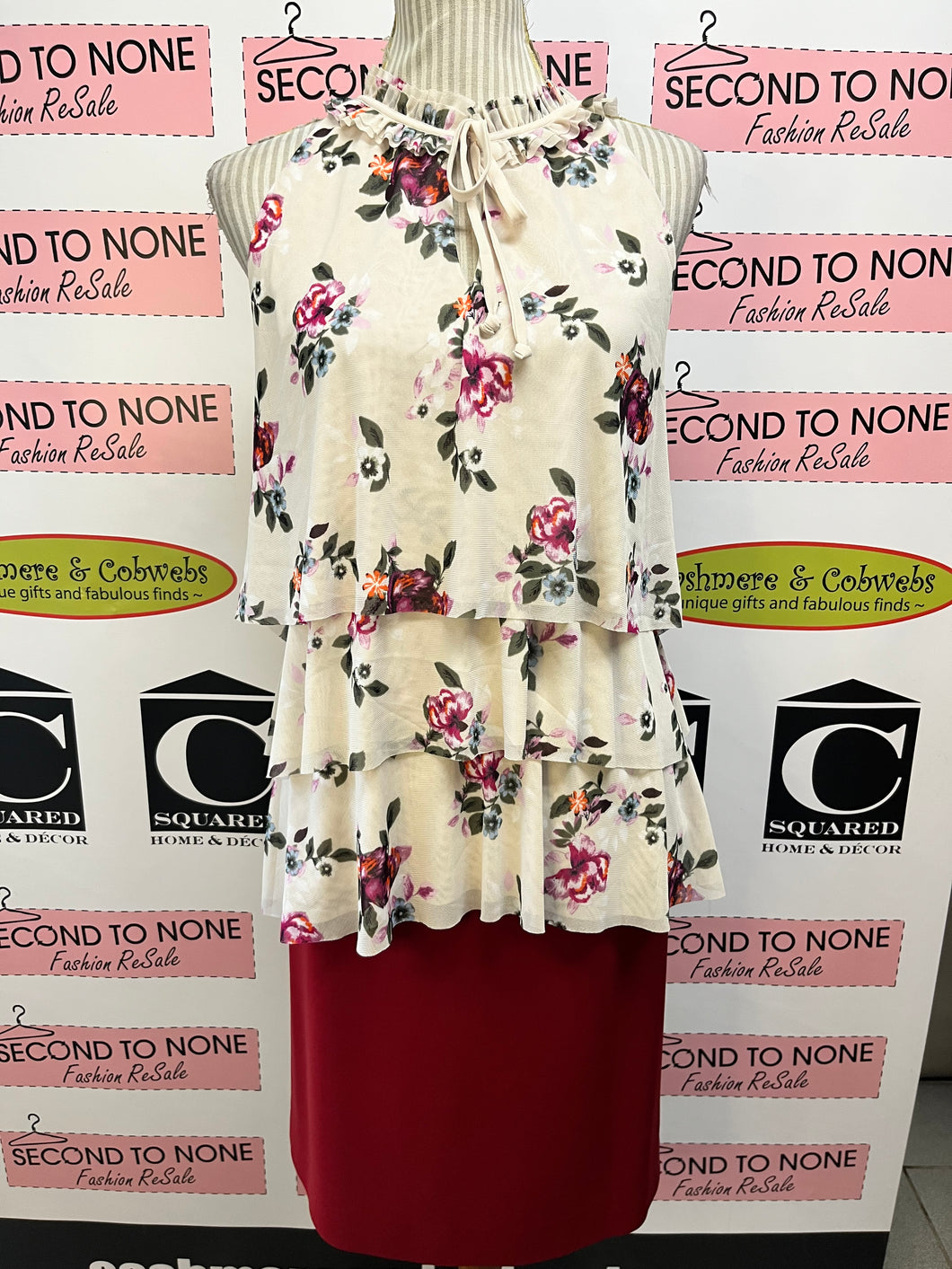 White House/Black Market Floral Blouse (Size L)