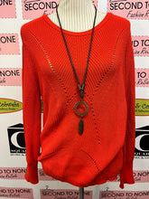 Load image into Gallery viewer, Red Corset-Back Cotton Sweater (Size M)
