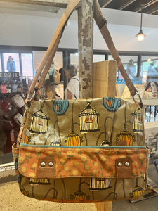 Fossil Bird-Cage Messenger Bag