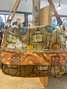 Fossil Bird-Cage Messenger Bag