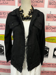 Linen-Blend Frayed Edge Jackets (Only Black Left!)
