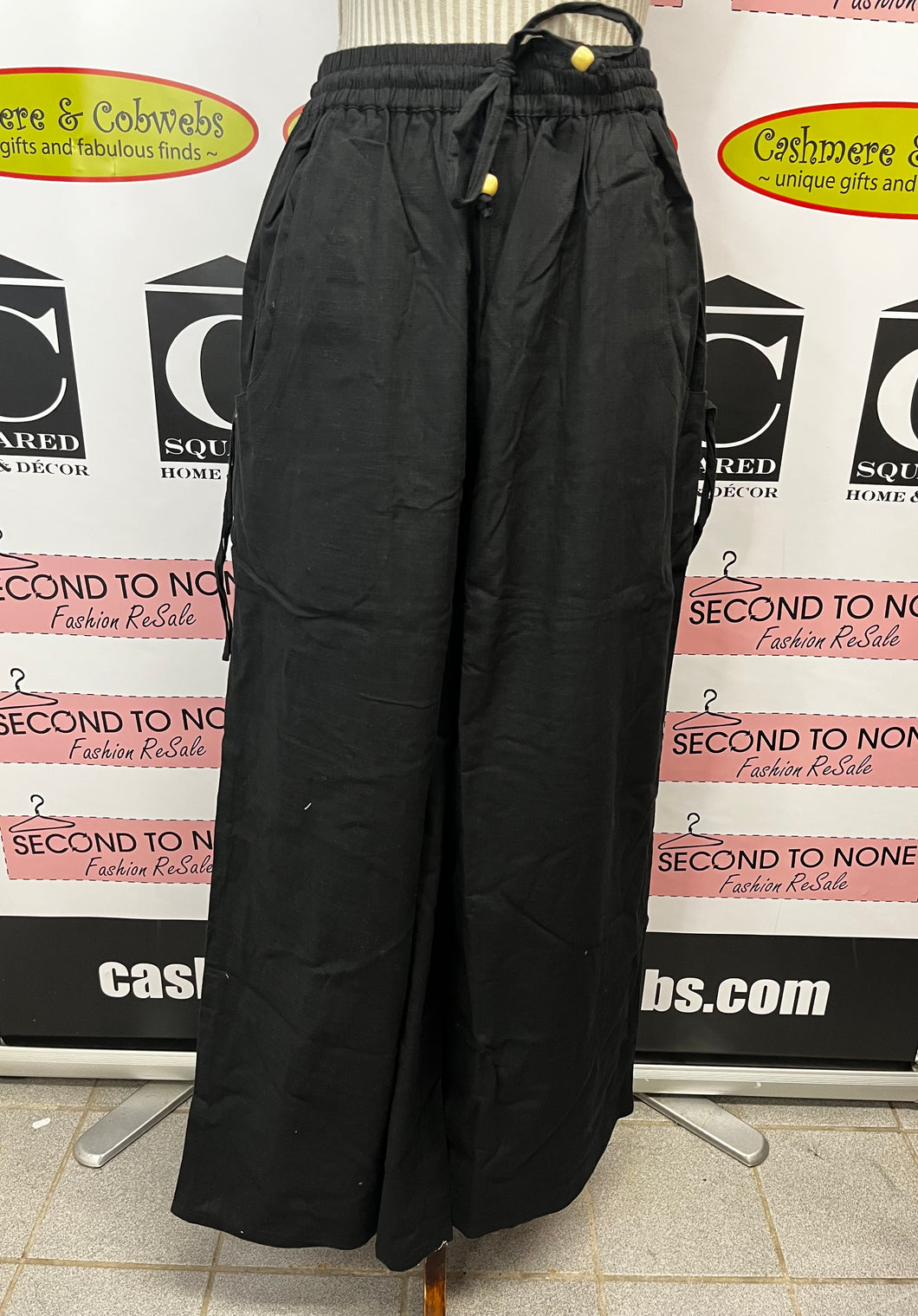 100% Cotton Wide-Leg Drawstring Pants (Only 2 Colours Left!)