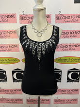 Load image into Gallery viewer, Bejewelled Black Tank (Size M/L)
