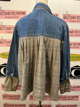 Load image into Gallery viewer, Denim &amp; Plaid Pleated Jacket (Size M/L)
