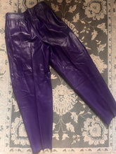 Load image into Gallery viewer, Vintage 1980's Purple Leather Lined Pants (Size 12)
