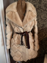 Load image into Gallery viewer, RARE Vintage Diamond/Leather Pattern Mink Coat (Size S/M)
