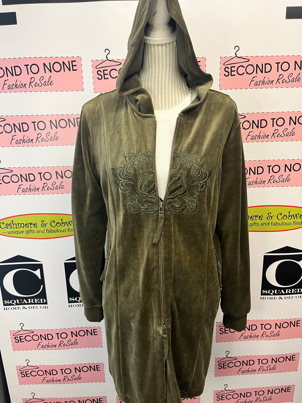 Embroidered Emblem Velour Jacket (Size M)