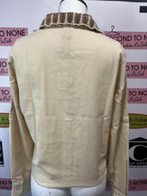 Cargar imagen en el visor de la galería, 100% Cotton Top With Embroidered Collar &amp; Tie Waist
