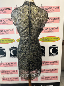 Metallic Gold/Black Lace Dress (Size M)