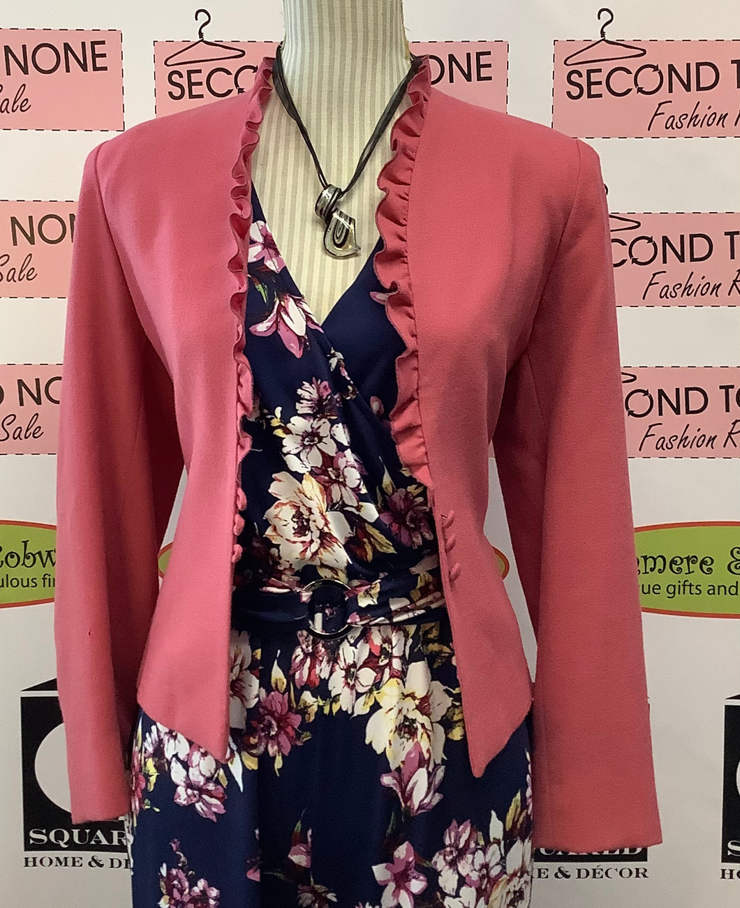 Vintage Pink Ruffle Jacket (M)