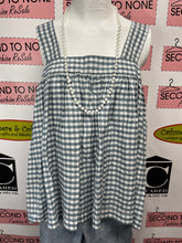 Load image into Gallery viewer, NWT Blue Gingham Baby Doll Top (Size M)
