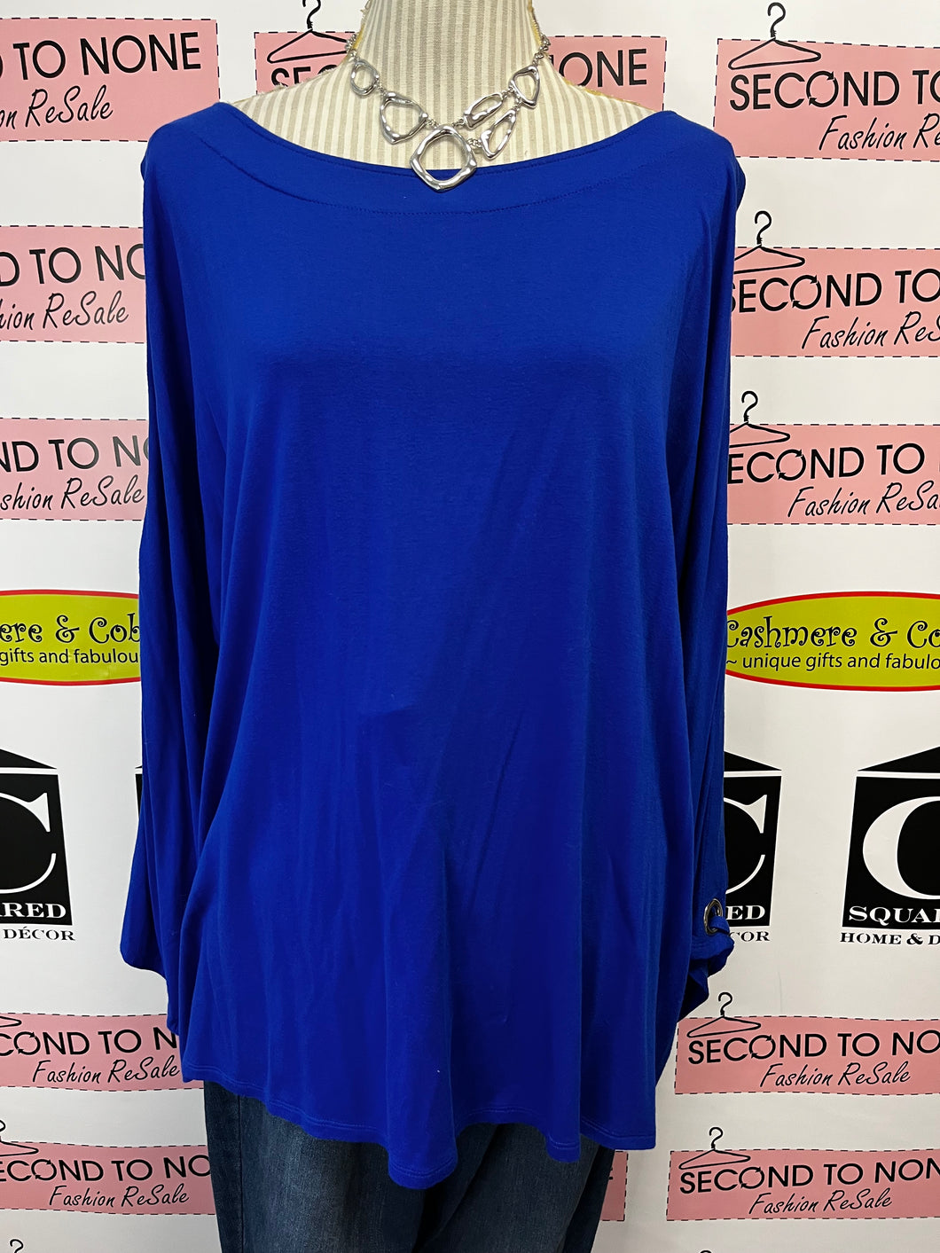 Royal Blue Grommet Tunic (Size 3X)
