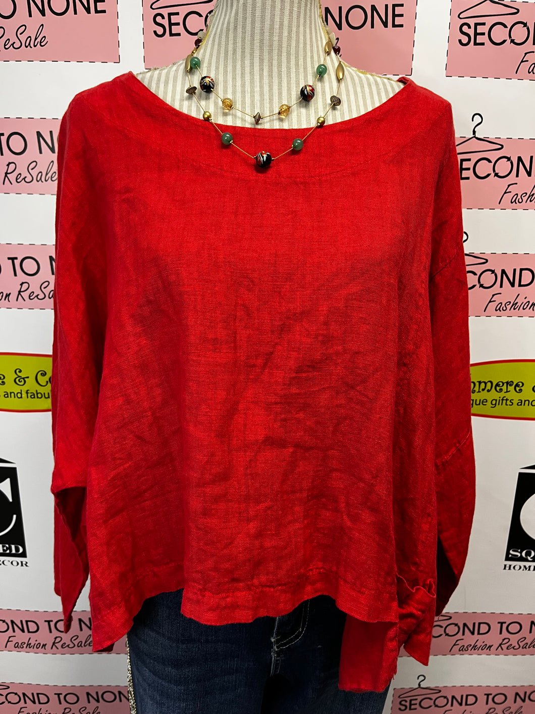 Made In Italy 100% Linen Top (Size 1 =Medium)