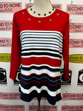 Load image into Gallery viewer, Cotton-Blend Striped Sweater (Size M)
