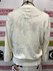 Kate Spade Pearl-Trimmed Cardigan (Size L)