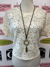 Load image into Gallery viewer, Guess Short-Sleeve Lace Top (Size S)
