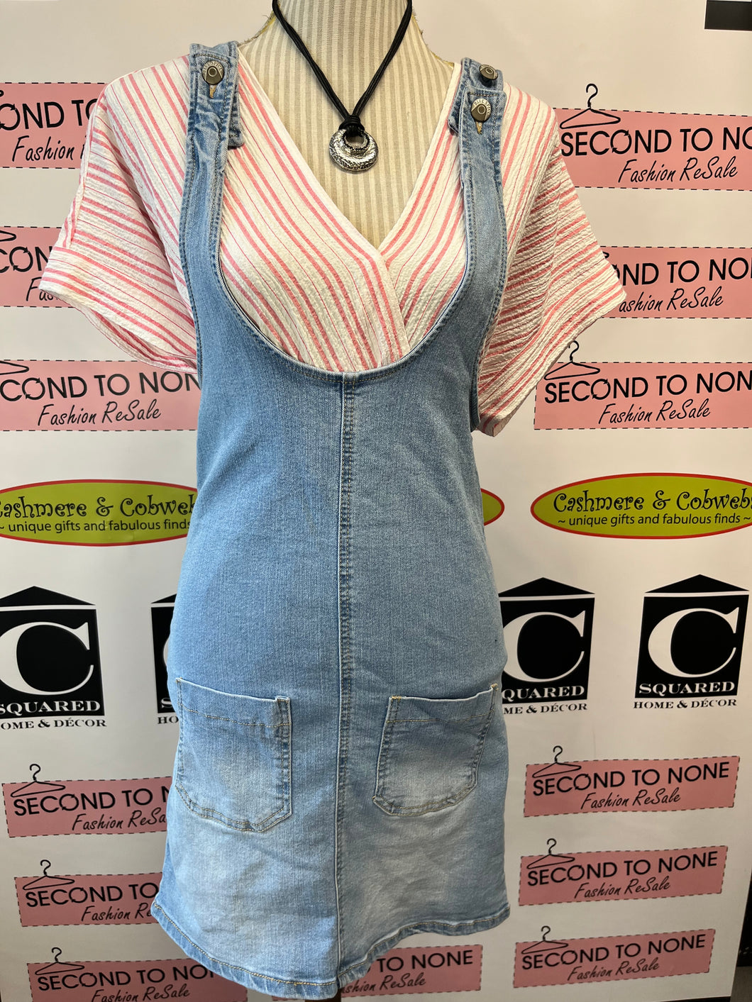 Denim Romper Dress (Size S)