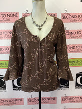 Load image into Gallery viewer, Brown Peasant Blouse (Size XS/S)

